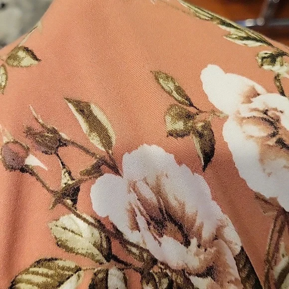 J for Justify Floral High Low Dress - Peach and White - Picture 6 of 7